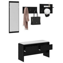 Walplus Hallway Furniture Set 4 Pcs Old Wood 90 X 31 X 46.5 Cm - thumbnail 3