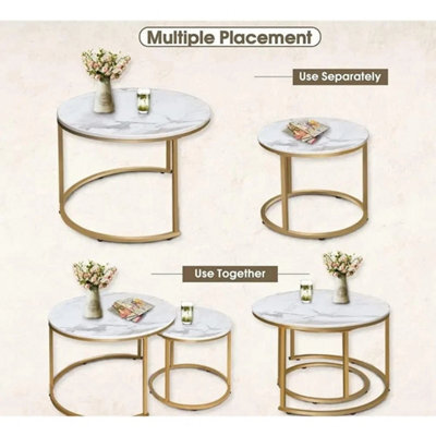 Nest Of Tables Set Of 2 Stacking Side Tables Round End Table - image 1