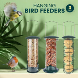 Green Haven Metal Bird Feeder 3-Pack Squirrel Proof Hanging Feeder For Garden Tube, Dense & Coarse Mesh Outdoor Use - thumbnail 3