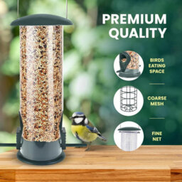 Green Haven Metal Bird Feeder 3-Pack Squirrel Proof Hanging Feeder For Garden Tube, Dense & Coarse Mesh Outdoor Use - thumbnail 6