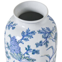 Beliani Flower Vase Guadix Porcelain 35 Cm White/ Blue - thumbnail 4
