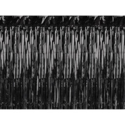 Unique Party Foil Fringe Door Curtain Black (One Size) - thumbnail 2