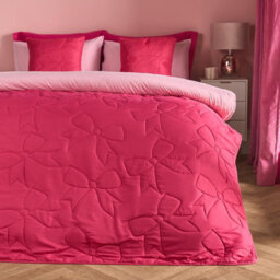 Ohs Bows Quilted Throw Pinsonic Blanket Bedspread, Hot Pink - 200 X 240 Cm - thumbnail 1