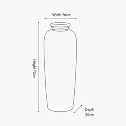 Pacific Lifestyle Tall Ribbed Vase In Orange Recycled Glass - thumbnail 6