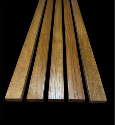 Solid Oak Decor Slats Wall Decoration Room Divider Clear Golden Oak Finish 10 Pack (L) 2400mm X (W) 50mm X (T) 20mm - image 1