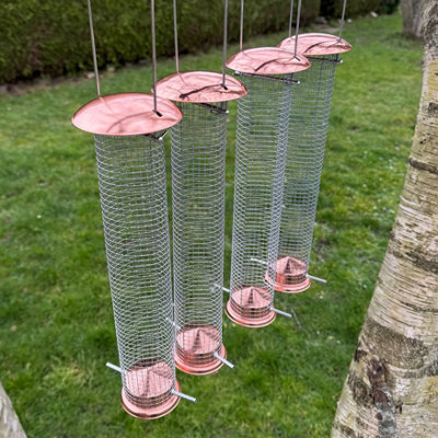 Selections Large Copper Style Hanging Bird Nut Peanut Feeder (Set Of 4) - image 1