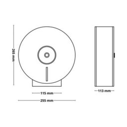 Flode Jumbo Toilet Roll Holder Satin Steel Stainless Steel Wall Mounted Dispenser For Commercial & Home Bathrooms, Easy Refill - thumbnail 2