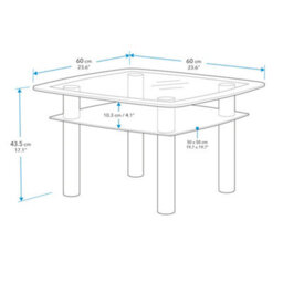 Avf 60Cm X 60Cm Lamp Table - Black Glass & Chrome - thumbnail 4