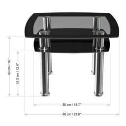 Avf 60Cm X 60Cm Lamp Table - Black Glass & Chrome - thumbnail 5