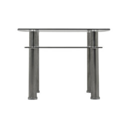 Avf 60Cm X 60Cm Lamp Table - Black Glass & Chrome - thumbnail 3