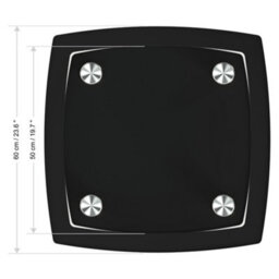 Avf 60Cm X 60Cm Lamp Table - Black Glass & Chrome - thumbnail 6
