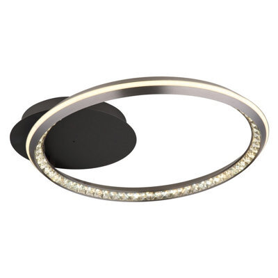 Luminosa Lighting Luminosa Alaina Single Ring Integrated Led Semi Flush Ceiling Light Grey Matt Led Dimmable 2700-6000K - image 1
