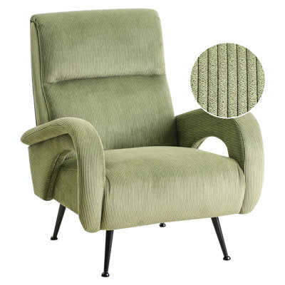 Beliani Armchair Svalov Corduroy Green - image 1