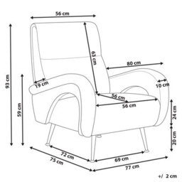 Beliani Armchair Svalov Corduroy Green - thumbnail 3