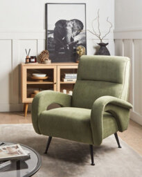 Beliani Armchair Svalov Corduroy Green - thumbnail 2
