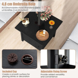 Gainoom Outdoor Black Side Table Patio Umbrella Table Base Stand W/2 Sand Bags - thumbnail 9