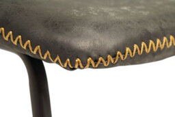 Lamboro Antico Premium Black Faux-Leather Modern Fixed Height Chair, Single - thumbnail 8