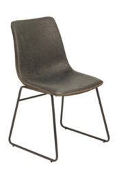 Lamboro Antico Premium Black Faux-Leather Modern Fixed Height Chair, Single - thumbnail 1