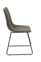 Lamboro Antico Premium Black Faux-Leather Modern Fixed Height Chair, Single - thumbnail 2