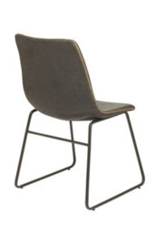 Lamboro Antico Premium Black Faux-Leather Modern Fixed Height Chair, Single - thumbnail 3
