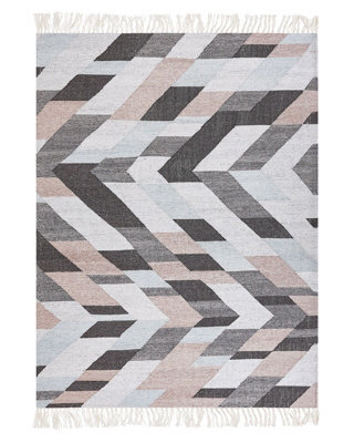 Wyld And Coco Boho Nest Handwoven Jute-Cotton Rug 140 X 200 Cm Multicolour With Tassels - image 1