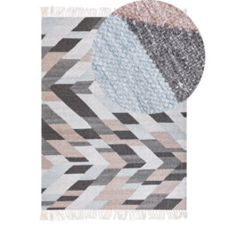 Wyld And Coco Boho Nest Handwoven Jute-Cotton Rug 140 X 200 Cm Multicolour With Tassels - thumbnail 3