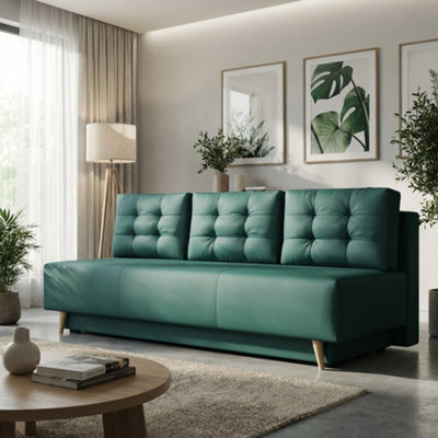 Bella Upholstered Sofa Bed With Polyurethane Foam And Bonell Springs Wooden Frame Storage Sleep Area 200X142 Mint - image 1