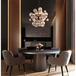 Luminosa Lighting Luminosa Udo Globe Pendant Ceiling Light Matt Black Balls Smoke Glass Shade 6X E14 - thumbnail 5