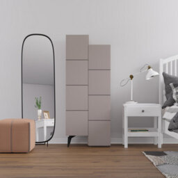 Decortie Stair Modern Storage Cabinet Multipurpose Mocha Grey Bathroom Living Room H 156Cm - thumbnail 6