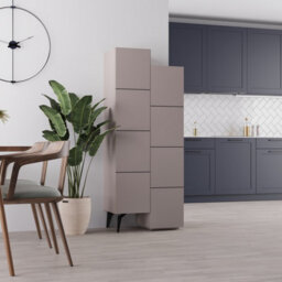 Decortie Stair Modern Storage Cabinet Multipurpose Mocha Grey Bathroom Living Room H 156Cm - thumbnail 8