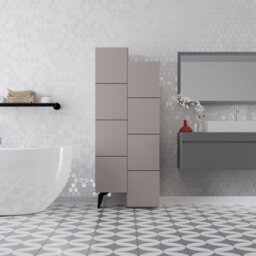 Decortie Stair Modern Storage Cabinet Multipurpose Mocha Grey Bathroom Living Room H 156Cm - thumbnail 7
