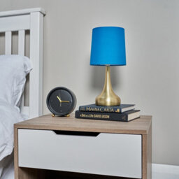 Valuelights Teardrop Pair Of Gold Touch Table Lamps With Blue Shade - thumbnail 7