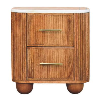 Artisan Furniture Solid Wood Aurora Marble Bedside - image 1