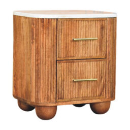 Artisan Furniture Solid Wood Aurora Marble Bedside - thumbnail 3