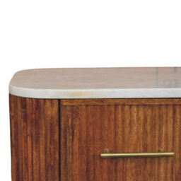 Artisan Furniture Solid Wood Aurora Marble Bedside - thumbnail 4