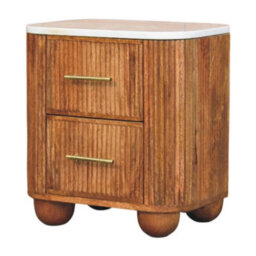 Artisan Furniture Solid Wood Aurora Marble Bedside - thumbnail 2