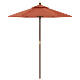 Walplus Garden Parasol With Wooden Pole Terracotta 196X231 Cm - thumbnail 4