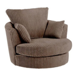 SquareBoxx Lennox Swivel Chair Chocolate Jumbo Cord - thumbnail 3