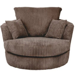 SquareBoxx Lennox Swivel Chair Chocolate Jumbo Cord - thumbnail 2
