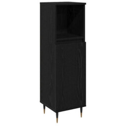 Berkfield Bathroom Cabinet Black Oak 30X30X100 Cm Engineered Wood - thumbnail 2