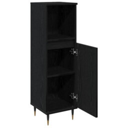 Berkfield Bathroom Cabinet Black Oak 30X30X100 Cm Engineered Wood - thumbnail 5