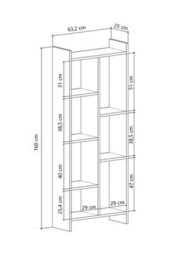 Decorotika Eden 7-Tier Bookcase Oak Anthracite - thumbnail 3