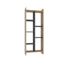 Decorotika Eden 7-Tier Bookcase Oak Anthracite - thumbnail 2