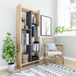 Decorotika Eden 7-Tier Bookcase Oak Anthracite