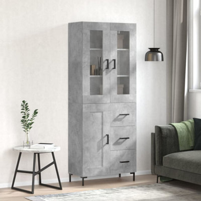 Berkfield Highboard Concrete Grey 69.5X34X180 Cm Engineered Wood - image 1