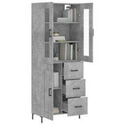 Berkfield Highboard Concrete Grey 69.5X34X180 Cm Engineered Wood - thumbnail 3