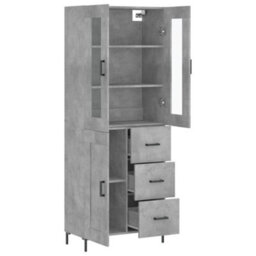 Berkfield Highboard Concrete Grey 69.5X34X180 Cm Engineered Wood - thumbnail 4