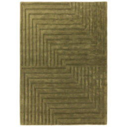Green Wool Handmade Luxurious Modern Optical/ (3D) Rug For Living Room And Bedroom-160Cm X 230Cm - thumbnail 2