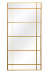 Mirroroutlet The Tabula Gold Metal Framed Window Wall Or Leaner Mirror 180Cm X 90Cm - thumbnail 2