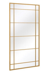 Mirroroutlet The Tabula Gold Metal Framed Window Wall Or Leaner Mirror 180Cm X 90Cm - thumbnail 3